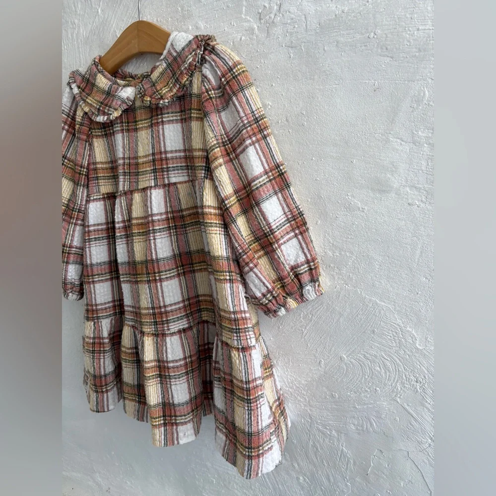 Zara plaid collared dress size 4-5Y - Picture 2 of 10